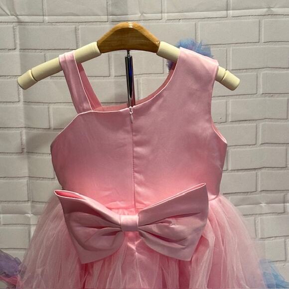Elegant Princess Pink Party Dress Size 130 US 5T-6T Tulle Bow Sequin Dress - Picture 12 of 14